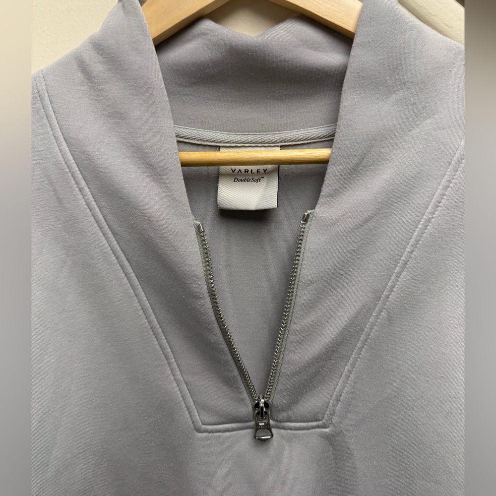 Varley Davidson Double Soft Gray Quarter-Zip Sweatshirt Size XS - Picture 4 of 7